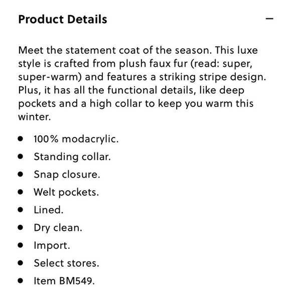 J.Crew Collection Faux Fur Topcoat in Stripe Women’s Size XXS - Picture 14 of 14